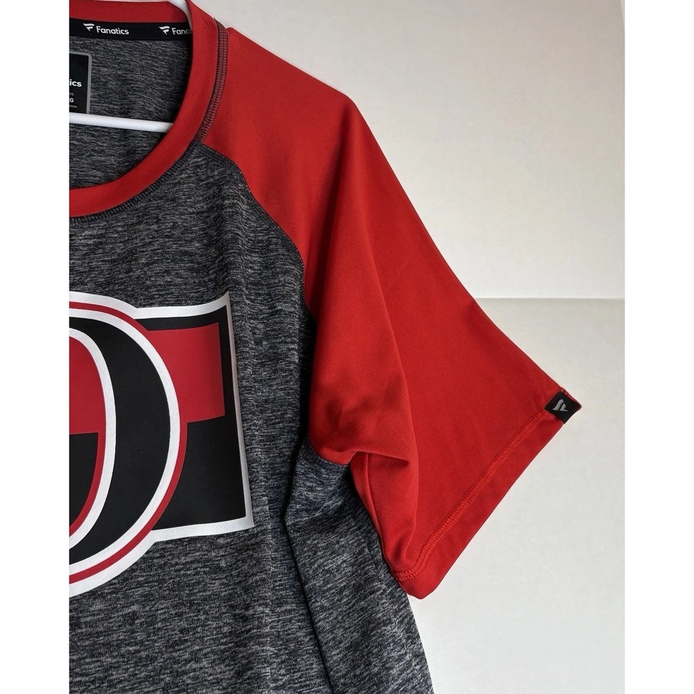 The Ottawa Senators 2XL Mens Raglan Style T-shirt Gray With Red Sleeves - Picture 5 of 8